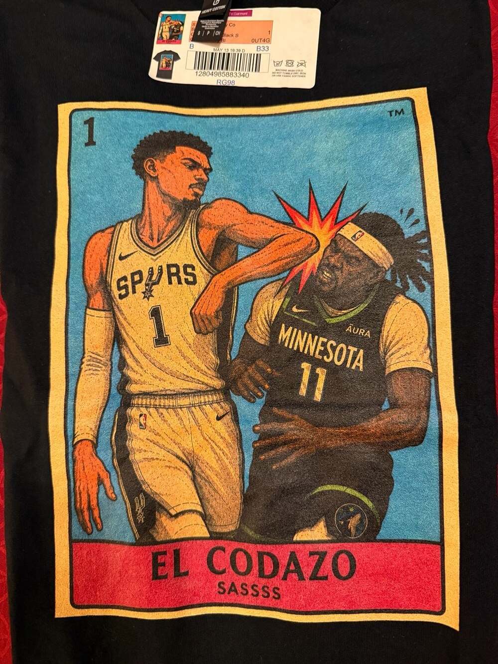 El Codazo Victor Wembanyama Spurs Lotería Style Graphic T-Shirt